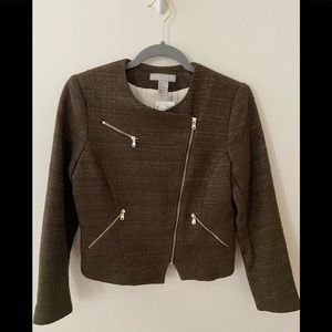H&M Olive Brown Moto Jacket